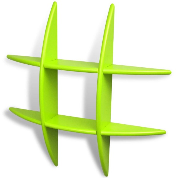  MDF Hängeregal Wandregal Wandboard Bücher/DVD Regal, grün