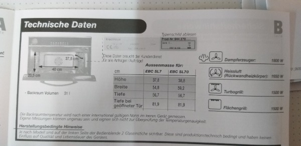 Steamer, Dampfgaren, Heissluft, Grill