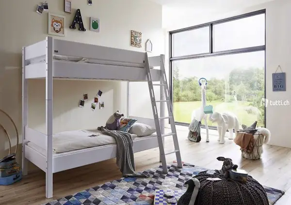  Relita Etagenbett Buche Massiv Weiss