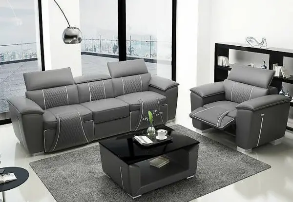  LEDERSOFA COUCH POLSTER DESIGNERSOFA GARNITUR 3+1 G8048D