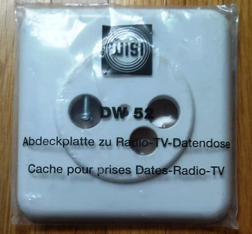 Abdeckplatte zu Radio-TV-Datendose inkl. Schraube - DW 52 -