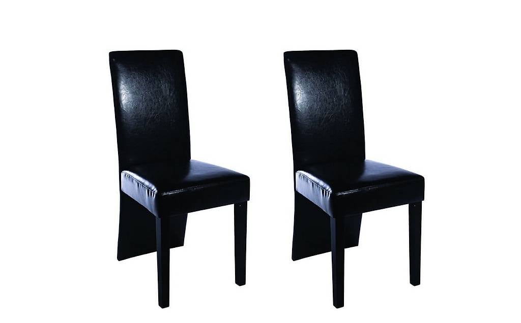 Esszimmerstühle 2 Stk. Schwarz Kunstleder