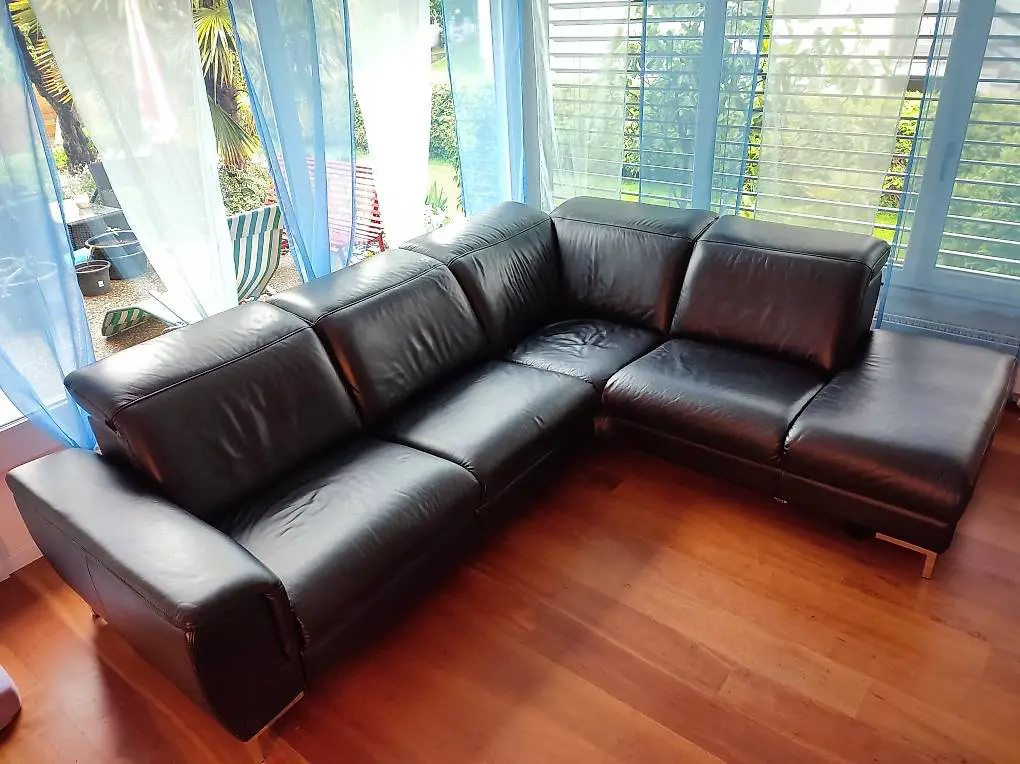 Echtledersofa schwarz