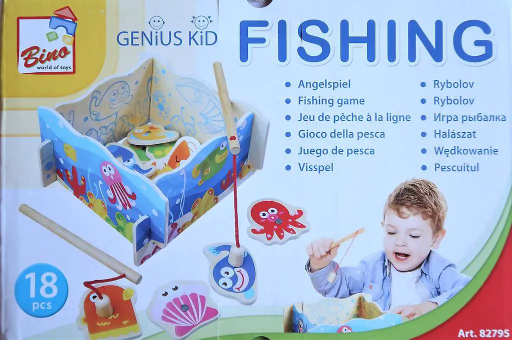 NEU Kinder Magnet Angelspiel Holzspielzeug Natur