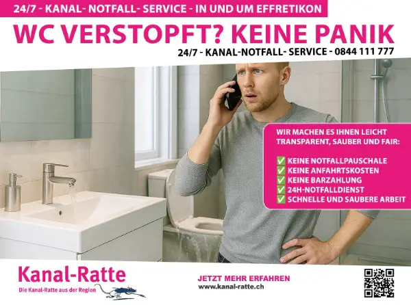 WC verstopft in Effretikon? Wir kommen sofort