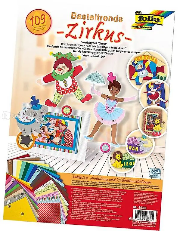  Bastelpackung Zirkus 109 Teilig Neu