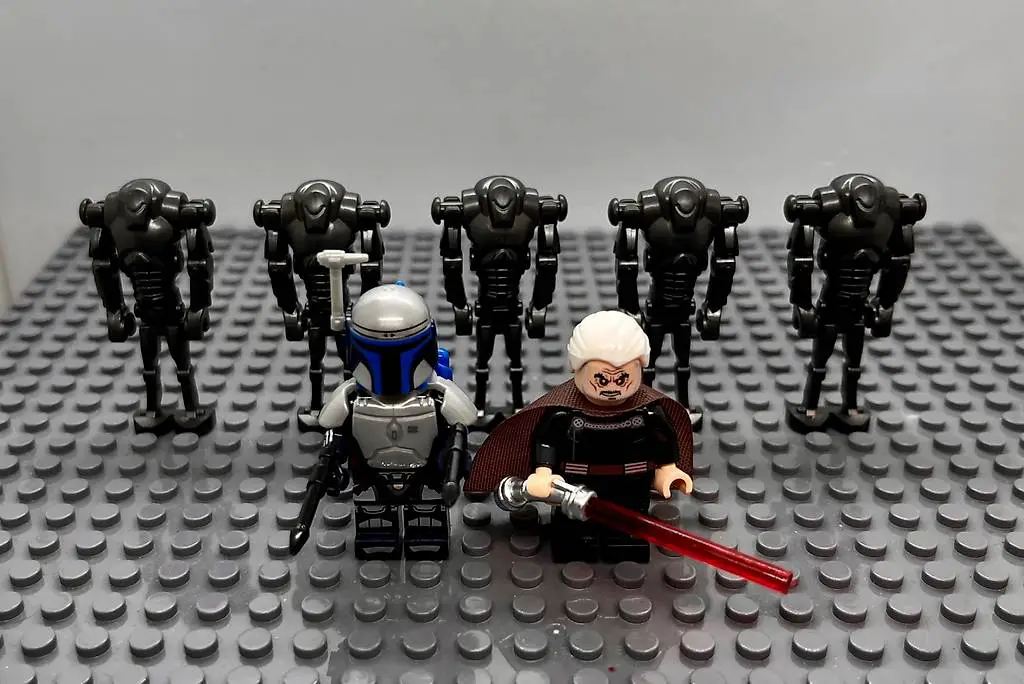 Count Dooku, Jango Fett & 5 Superkampfdroiden, Lego komp.