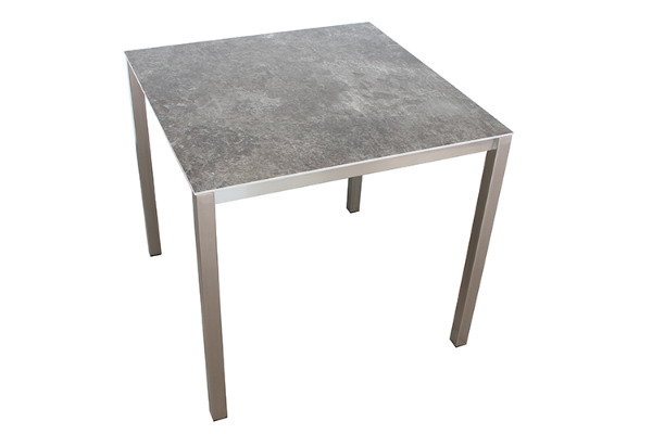 Gartentisch Keramik 80x80 Gardeko Keramiktisch grau neu