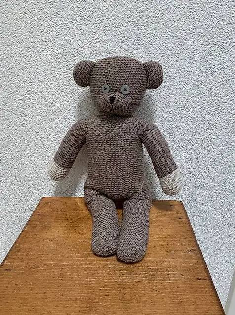 Bär von MODISSA aus Seide und Kaschmir, braun/écru