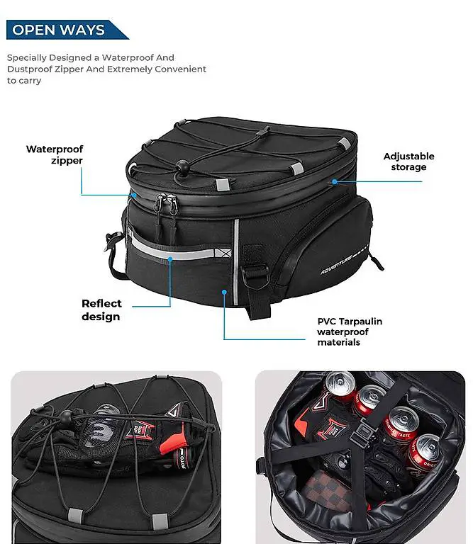 Borsa da moto, impermeabile nuova