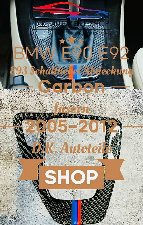 BMW Schalthebel Abdeckung E90 E92 E93 Carbon fasern 05-12