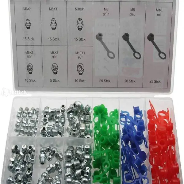  Schmiernippel Kegelnippel + Schutzkappen Abdeckkappen