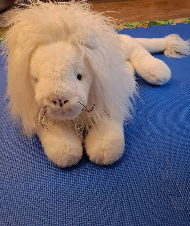 Peluche lion blanc/Plüschtier weisser Löwe