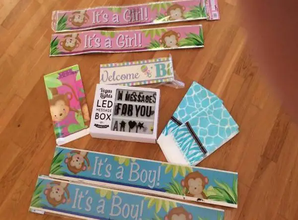 LED Message Box und Babyshower Paket Babyparty