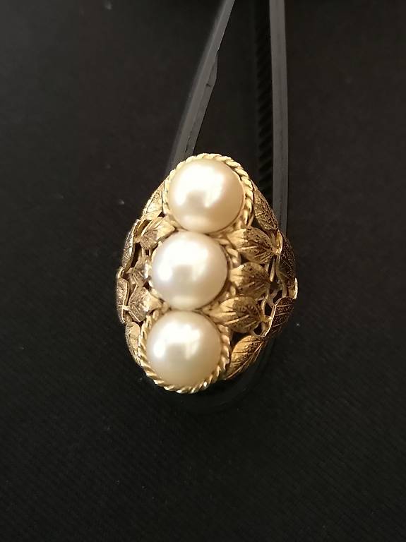 Natur Perlen Ring Gold mindestens 14 Karat Goldring