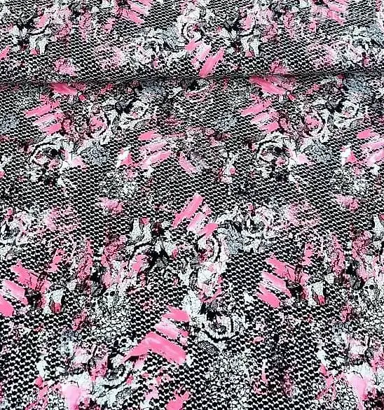 Viskose Jersey 100*150 schwarz pink