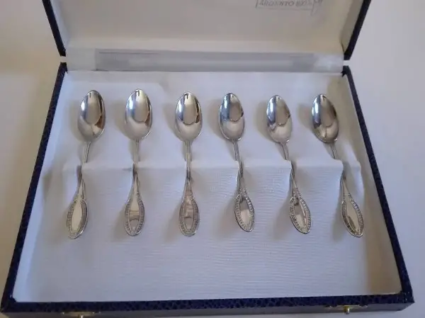6 cucchiaini in argento 800