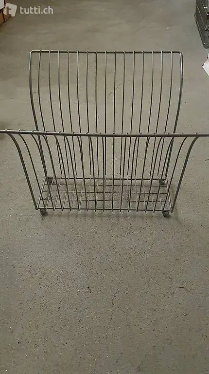 Zeitungsständer grau Alu