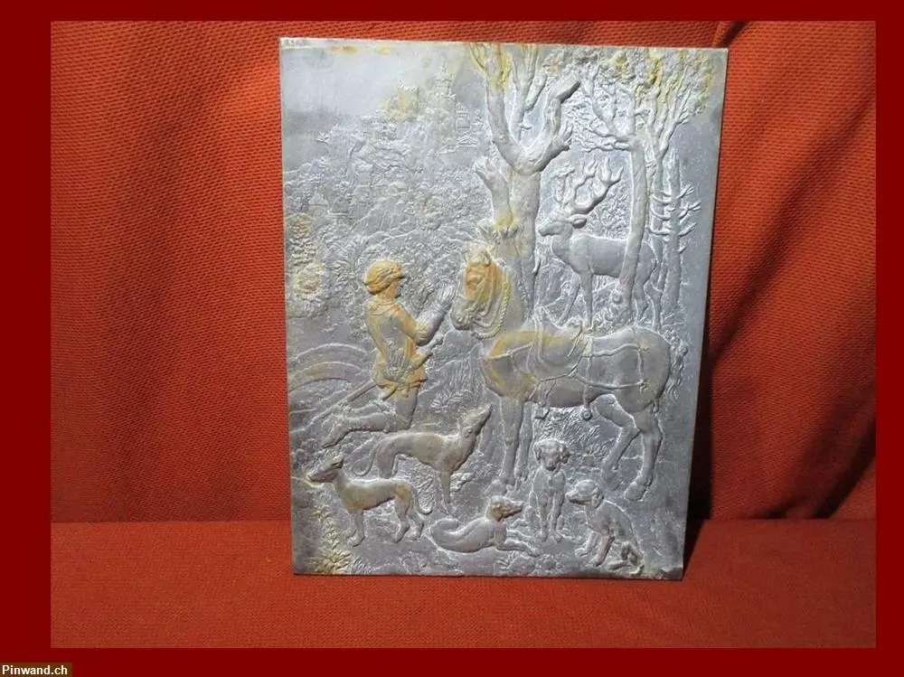 Gussplatte Ofenplatte Pferd, Hirsch. Hund zu verkaufen