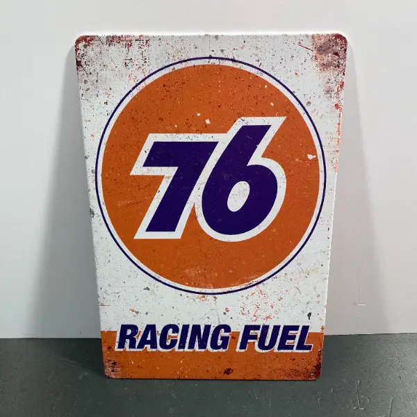 >top: neues blechschild oil76 racing motorsport petro