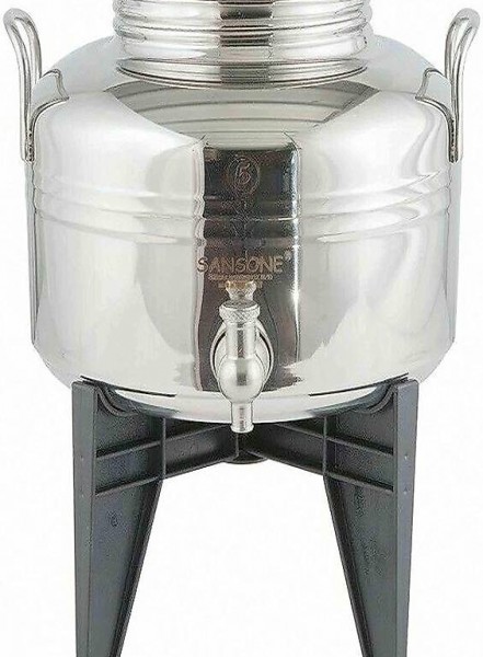  Edelstahlbehälter Olivenölfass mit Zapfhahn (5 Liter)