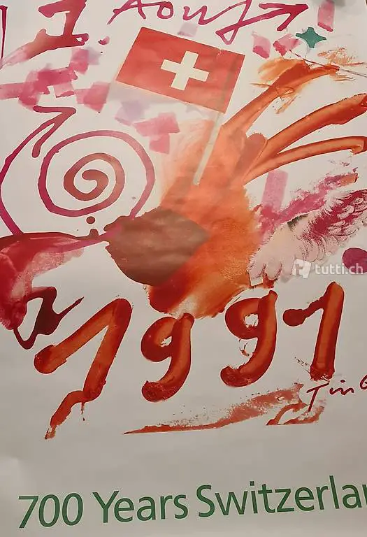 Jean Tinguely Plakat - 700 Jahre Schweiz
