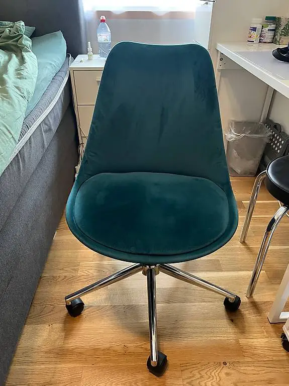 Drehstuhl, Blau, Samt