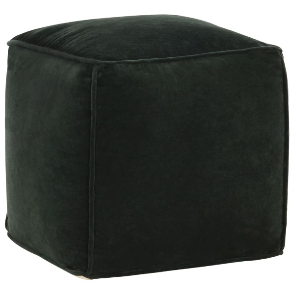  Pouf Baumwollsamt 40×40×40 cm Waldgrün
