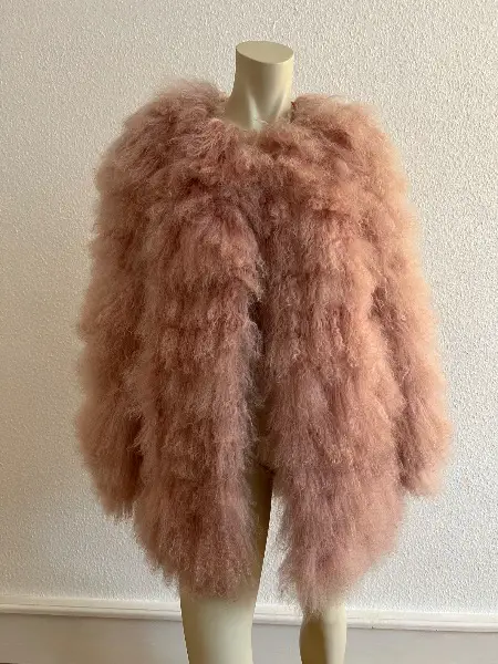 Escada Sport Lammfell Shearling Kurzmantel Gr. 36 Rose