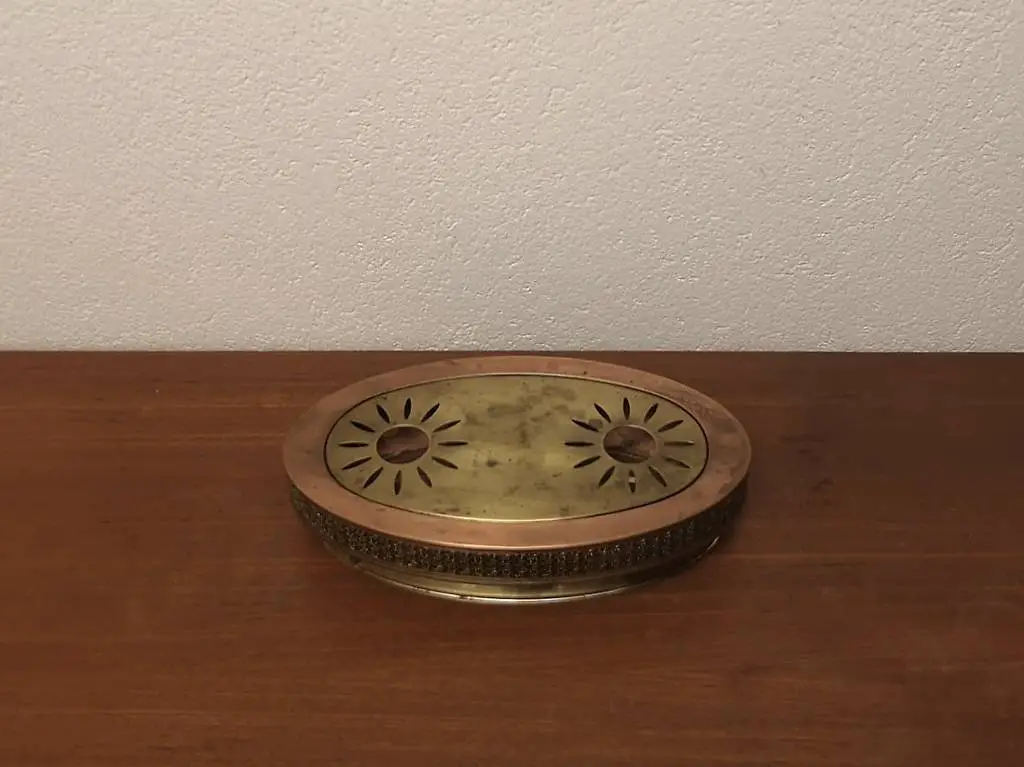 Vintage Réchaud aus Kupfer und Messing Tellerwärmer 50er 60s