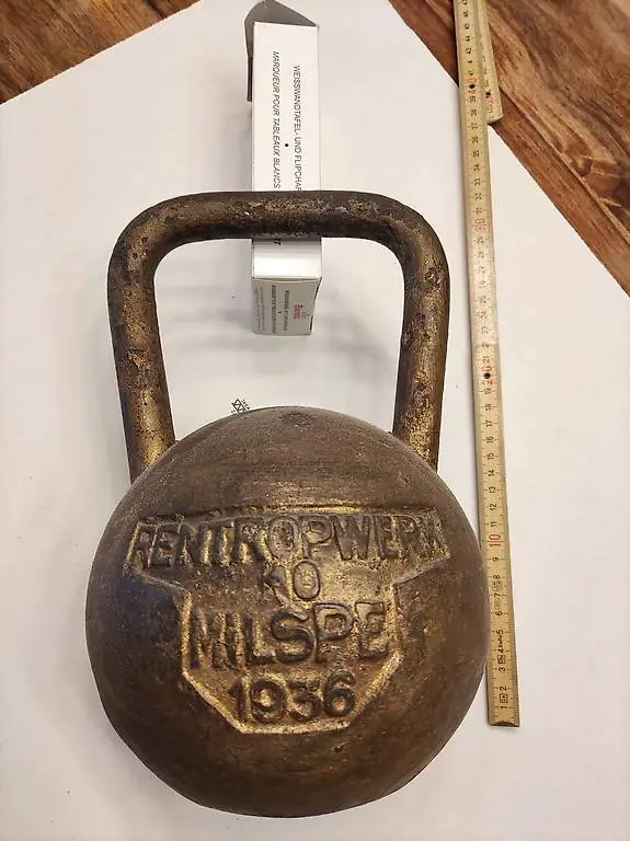 Antike 10kg Kugelhantel Rentropwerke Milspe 1936 TOP