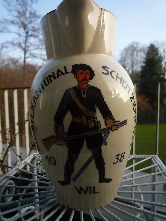 Keramik Krug St.Gall.Kantonal Schützenfest Wil 1938