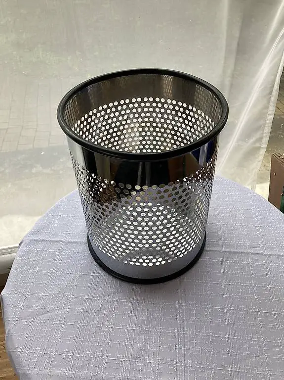Mülleimer Kübel Edelstahl Lochblech