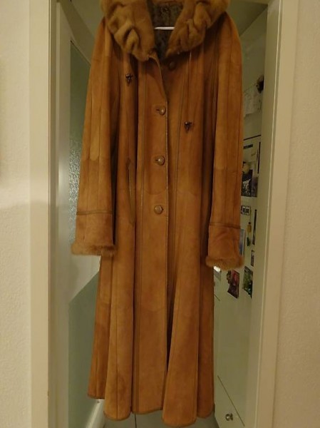 Ledermantel auf beiden Seiten tragbar & Nerzhut