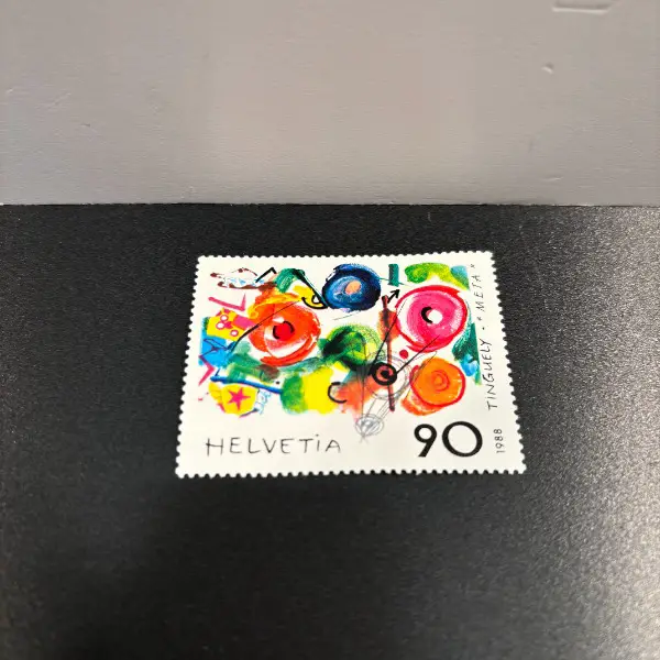 >xl briefmarke sonderdruck kunst jean tinguely 1988 modern art