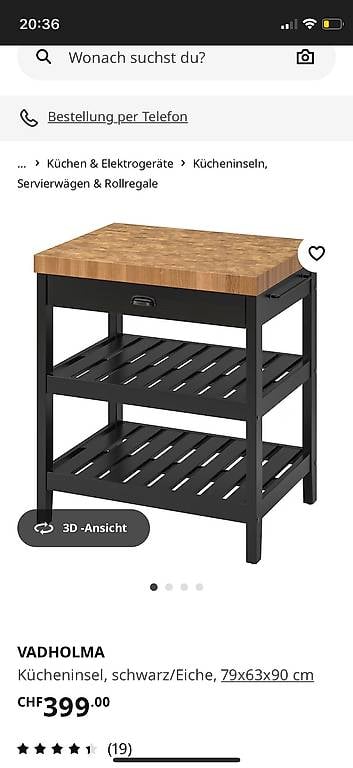 Kücheninsel Ikea VADHOLMA