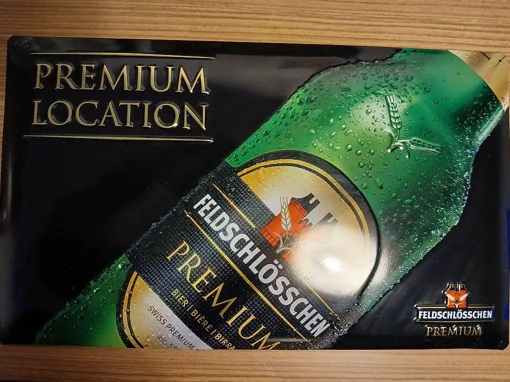 Targa placca in lamiera 50x30 FELDSCHLOSSCHEN, ottimo stato