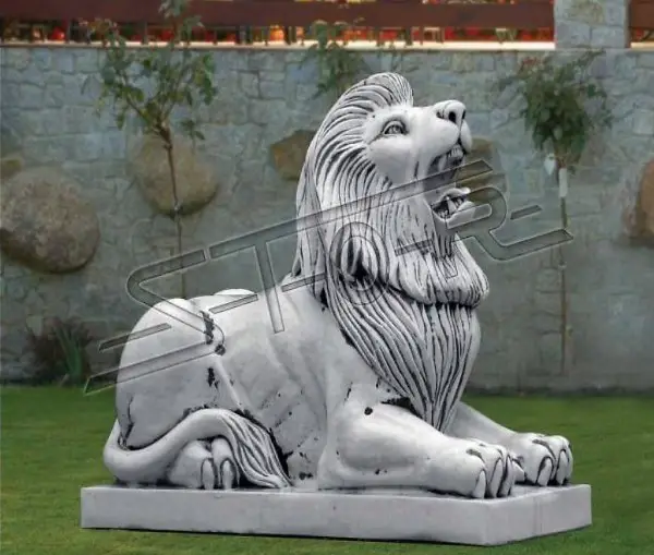  XXL LÖWE FIGUR GARTEN TERRASSE DEKO STEIN FIGUREN NEU 203007