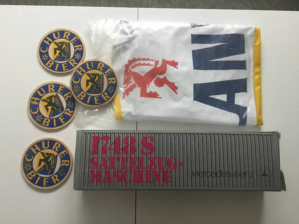 calanda bräu lastwagen mercedes mit zubehör