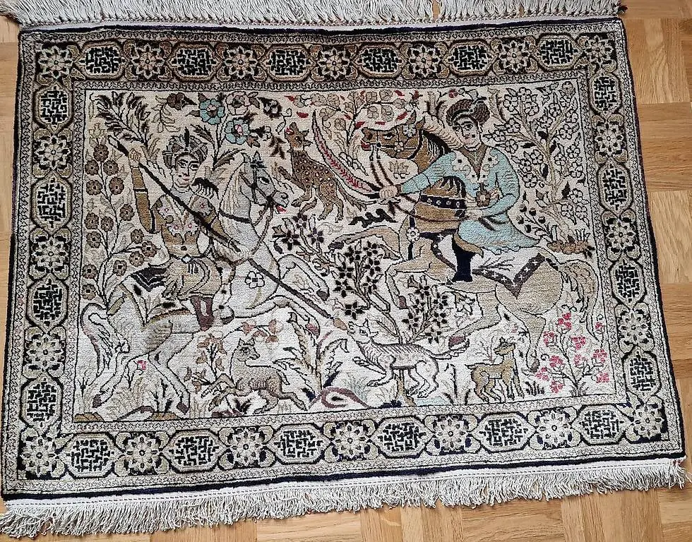 Seidenteppich aus Tabriz-Iran-Seide auf Seide Masse :60 x80c