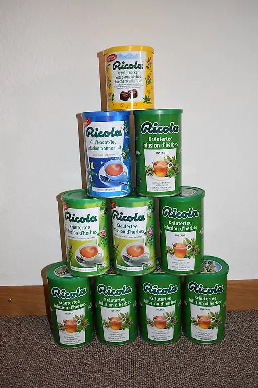 10 leere Ricola Teedosen zum Basteln