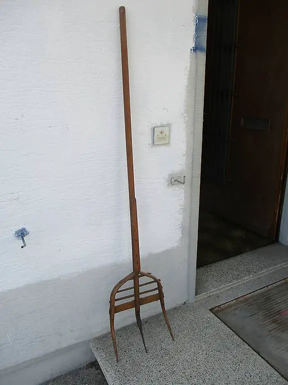 Historische Holz-Gabel Mistgabel Greipe Chalet Chic Deko
