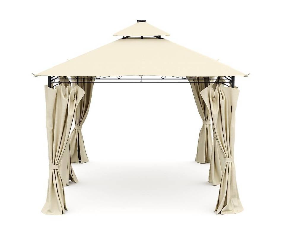 Gartenpavillon LED 3 x 4 m beige