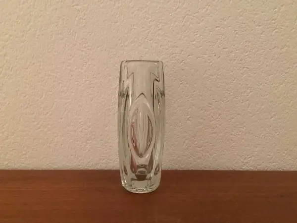 Rudolf Schrötter Lens Glas Vase Sklo Union vintage 60er 70er