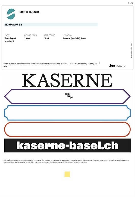 2 x Ticket Sophie Hunger in der Kaserne Vasel