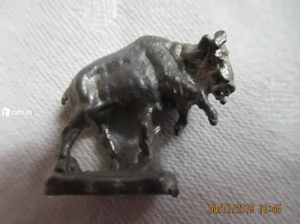  Stier, Muni, Bison, Wildkuh, Ochse, Bleiguss, Zinn