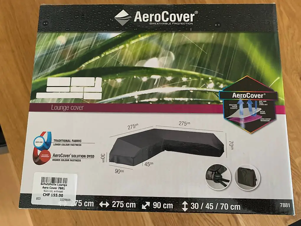 AeroCover Eck Lounge Hülle 275 x 275 cm NEU ungeöffnet