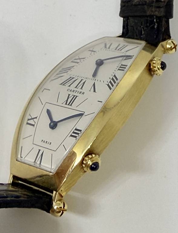 Cartier Tonneau Dual Time Vintage gold 18ct