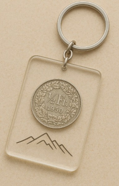 Schlüsselanhänger mit Schweizer Silber