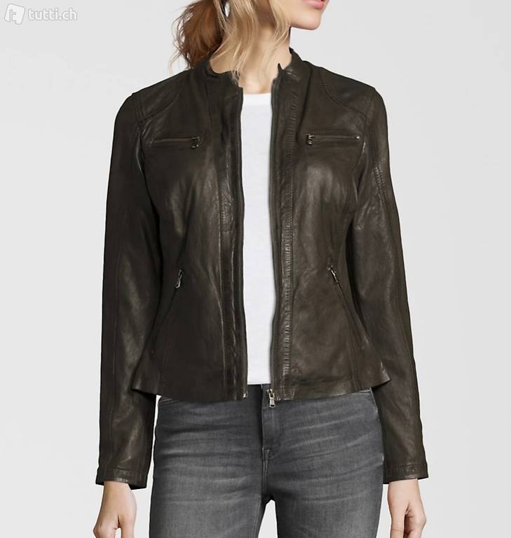 lederjacke 7eleven olive green gr M